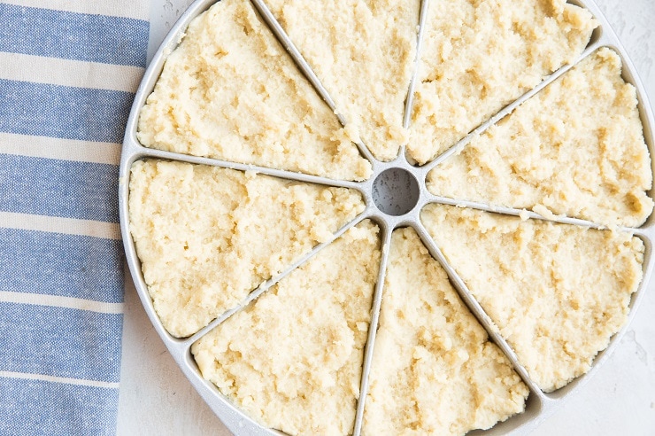 Transfer scone dough to a scone pan, or drop scone dough on a baking sheet for drop scones