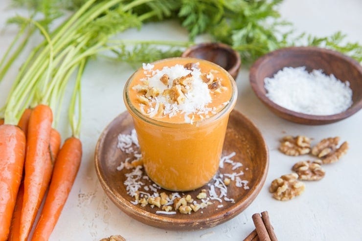 Low-Carb Dairy-Free Carrot Cake Smoothie packed with nutrients and low in sugar!