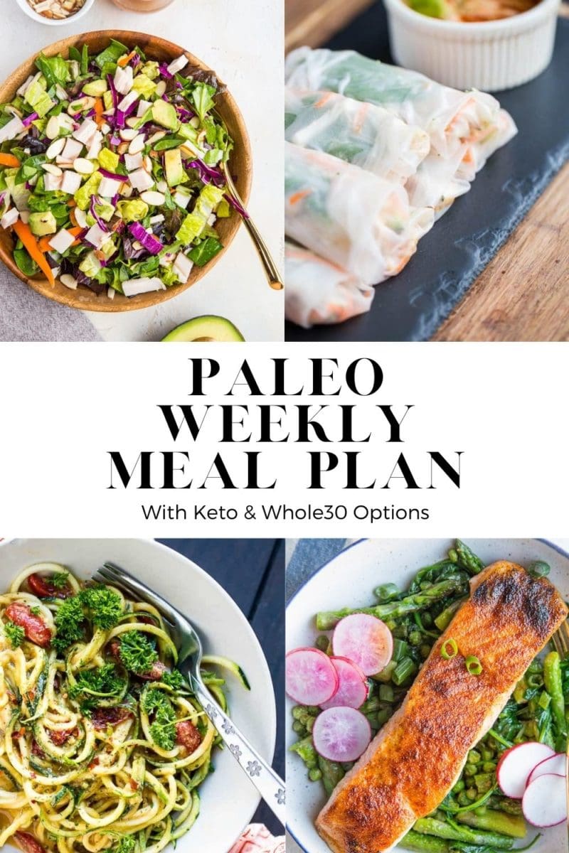 Paleo Weekly Meal Plan with keto and whole30 options. An easy and nourishing meal plan to make food prep easy throughout the week!