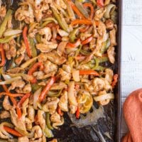 Easy Sheet Pan Chicken Fajitas - just a few ingredients and one sheet pan are all that is needed for this healthy meal