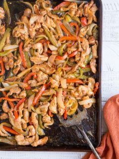 Easy Sheet Pan Chicken Fajitas - just a few ingredients and one sheet pan are all that is needed for this healthy meal