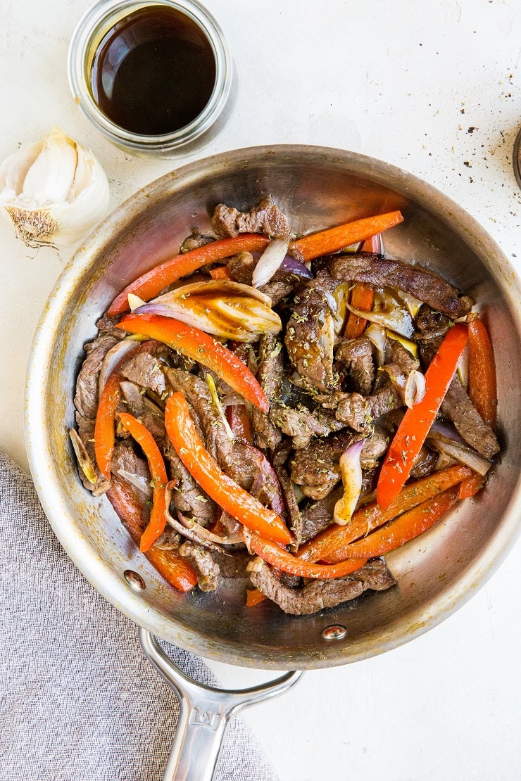 Quick and Easy Teriyaki Steak with peppers and onions - a super easy weeknight dinner recipe