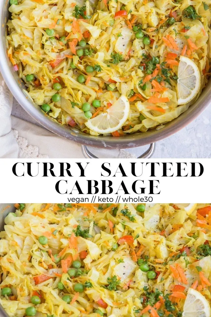 Curry Sautéed Cabbage is a marvelously flavorful side dish! Serve it up next to any main entrée for a healthful meal. 