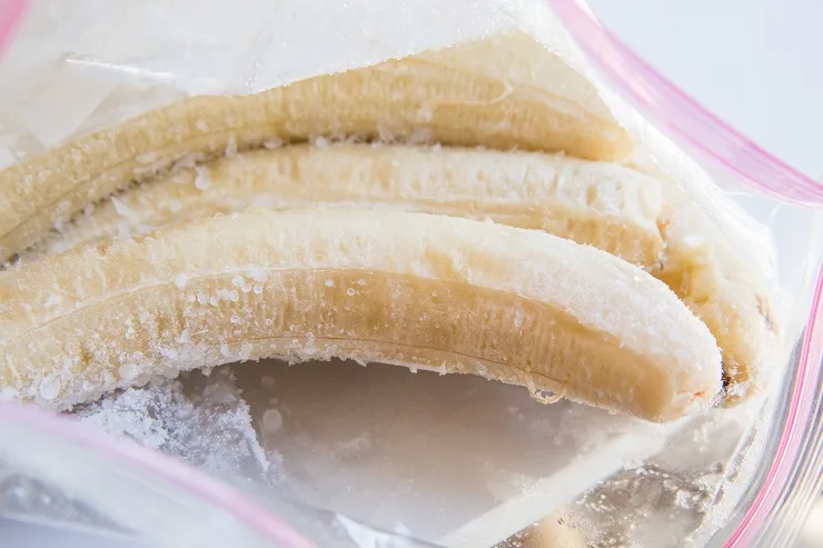 Frozen bananas in a zip lock bag