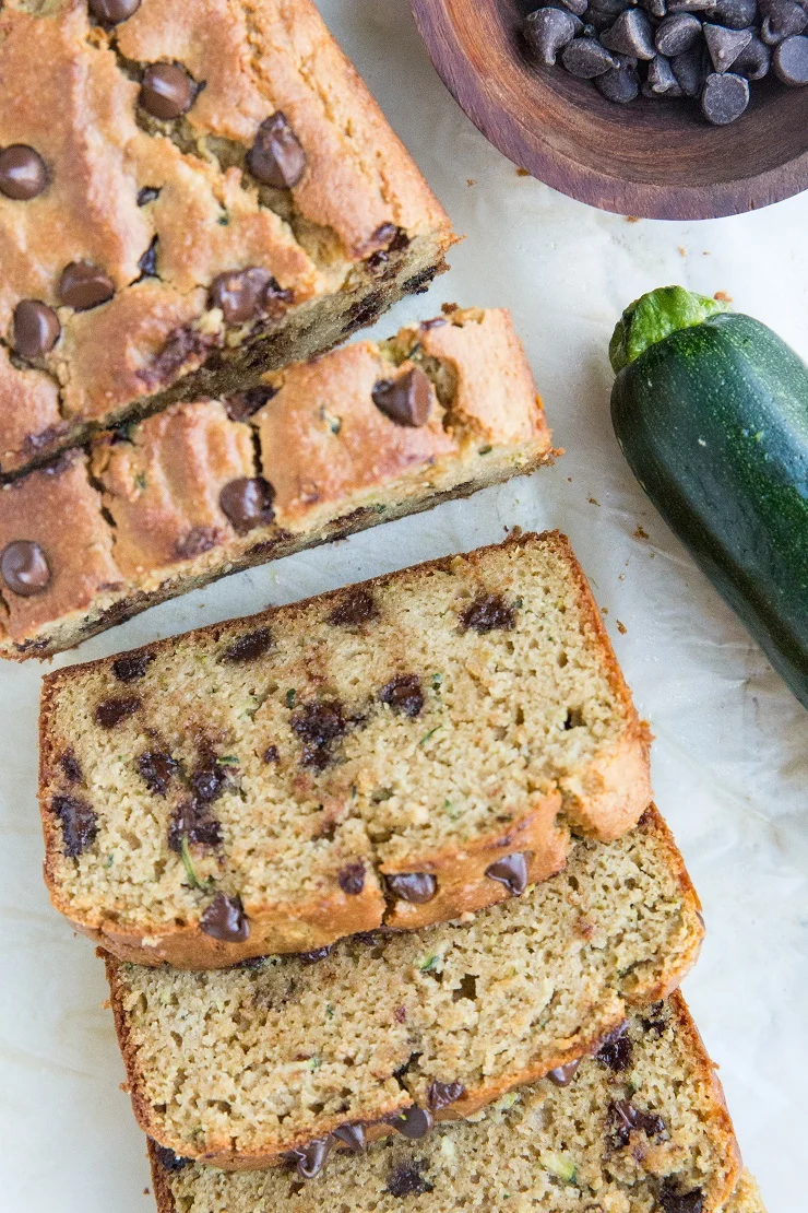Paleo Zucchini Bread made with almond flour and coconut sugar for a grain-free, refined sugar-free, dairy-free treat!
