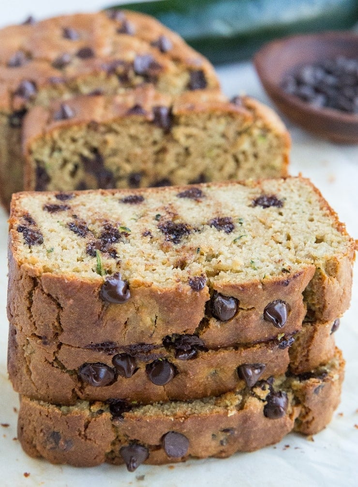 Paleo Almond Flour Zucchini Bread made grain-free, dairy-free, and refined sugar-free. A moist, fluffy, delicious zucchini bread recipe that happens to be healthy!