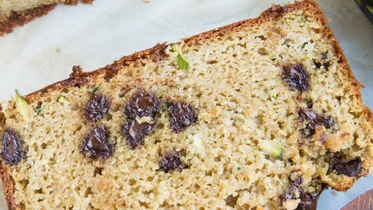 The BEST Almond Flour Zucchini Bread - grain-free, dairy-free, refined sugar-free, INSANELY moist and fluffy. Bake a loaf of this chocolate chip studded bliss every week!