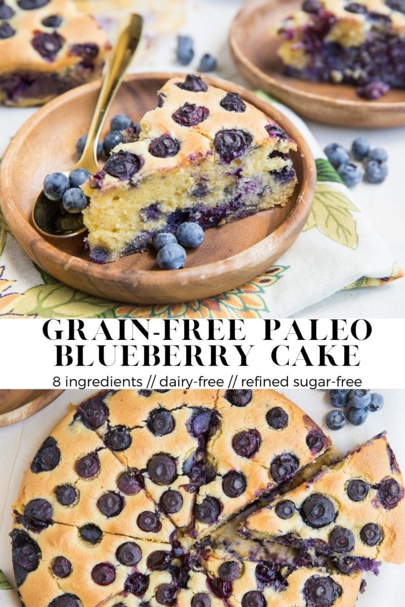 Almond Flour Blueberry Cake - grain-free, paleo, dairy-free, refined sugar-free, gluten-free. Insanely moist and fluffy!!