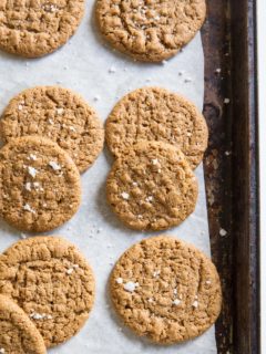 Flourless Almond Butter Cookies made with 4 basic ingredients - grain-free, dairy-free, paleo and easy to make!