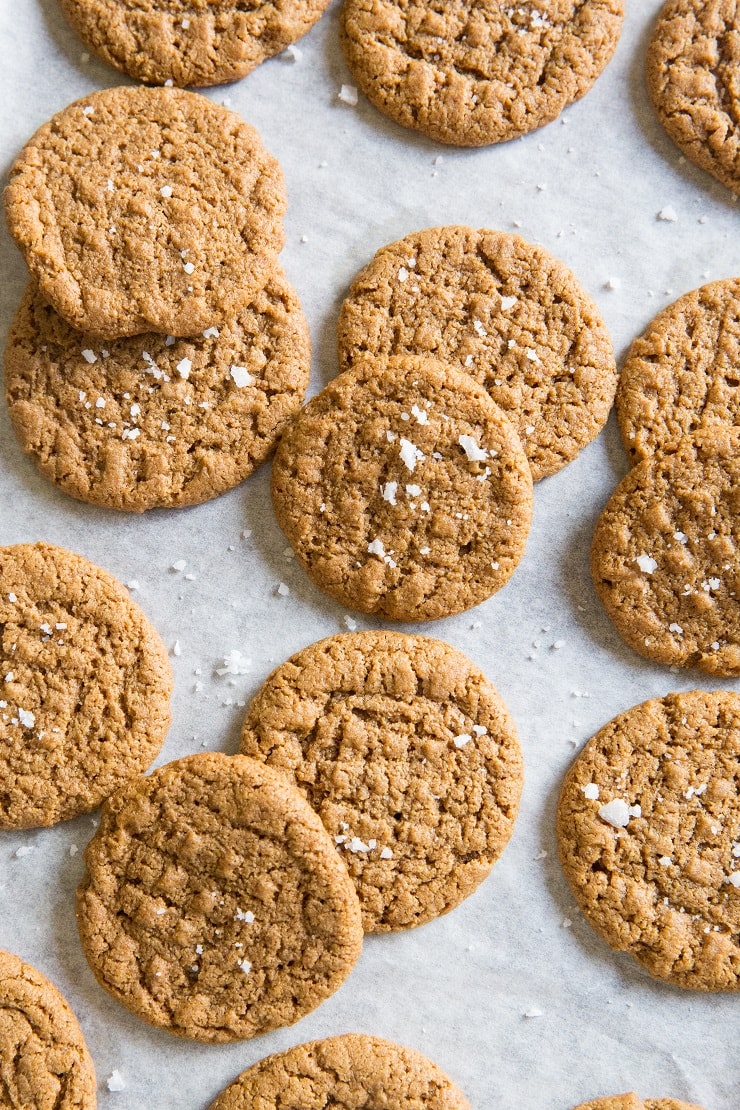 Paleo Almond Butter Cookies made grain-free, dairy-free, and refined sugar-free for a cleaner dessert recipe.