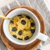 Sugar-Free Low-Carb Blueberry Muffin in a Mug - a keto muffin recipe for one person