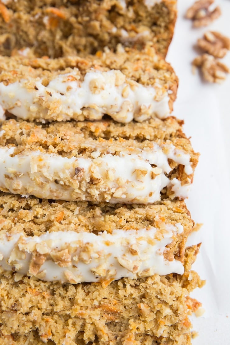 Grain-Free Low-Carb Carrot Cake Bread - a loaf of pure deliciousness! sugar-free, dairy-free, moist, fluffy, amazing!
