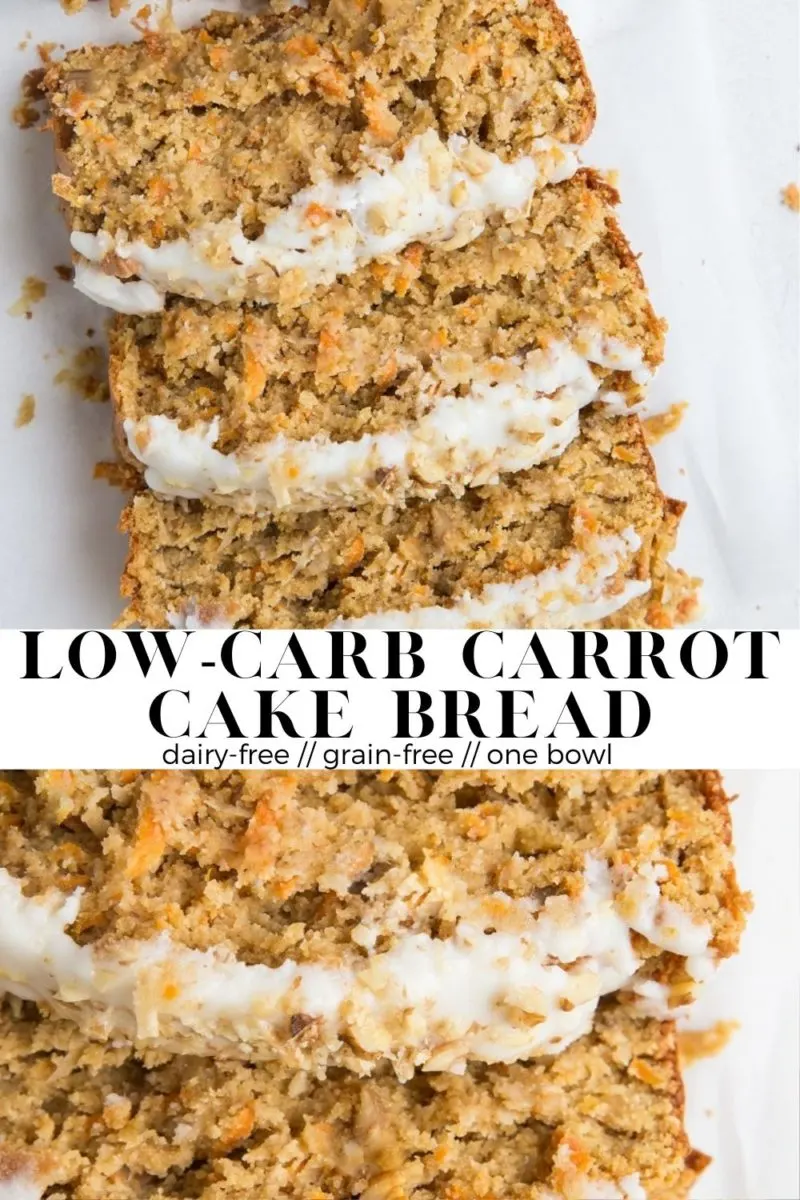 Low-Carb Carrot Cake Bread - grain-free, sugar-free, dairy-free, insanely moist and fluffy!