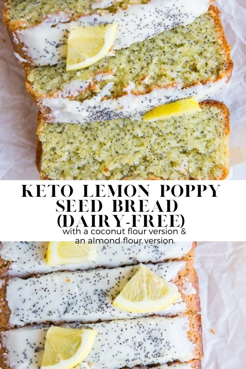 Keto Lemon Poppy Seed Bread made dairy-free and sugar-free. Moist, fluffy, perfectly zesty and delicious!