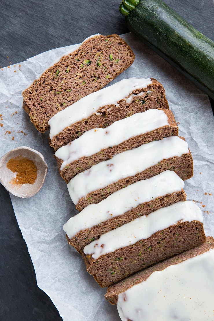 Keto Zucchini Bread Recipe - grain-free, dairy-free, sugar-free zucchini bread made with coconut flour or almond flour.