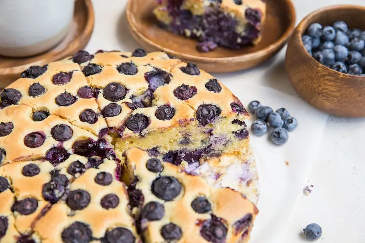 Almond Flour Blueberry Cake - paleo, grain-free, dairy-free, deliciously moist and fluffy!