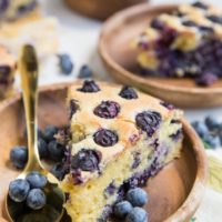 Grain-Free Blueberry Cake (with a keto option) - an easy, healthy cake recipe loaded with fresh blueberries.