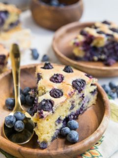 Grain-Free Blueberry Cake (with a keto option) - an easy, healthy cake recipe loaded with fresh blueberries.