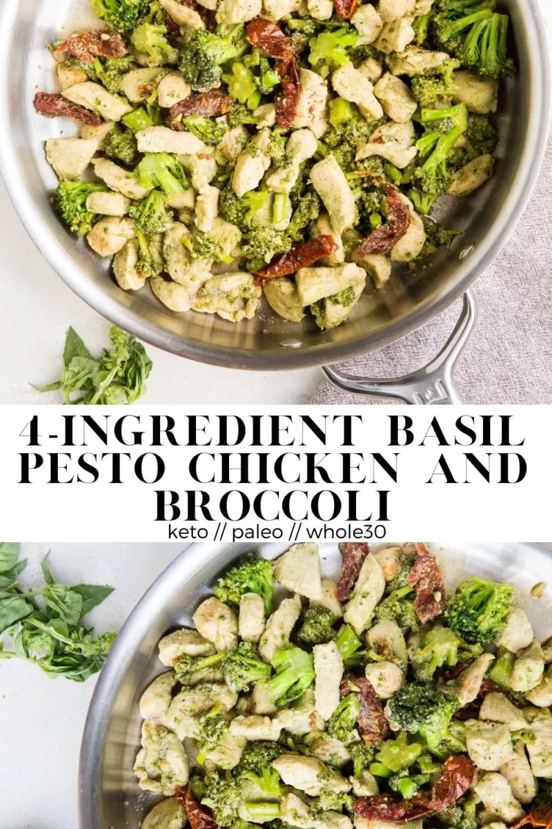 4-Ingredient Pesto Chicken and Broccoli is a nutritious, flavorful dinner recipe that is paleo, keto, and whole30!