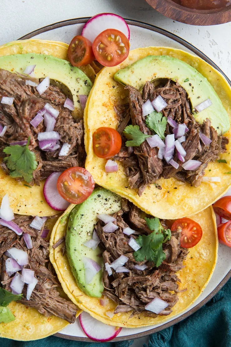 Instant Pot Beef for beef tacos - an easy recipe for the most amazing shredded beef!