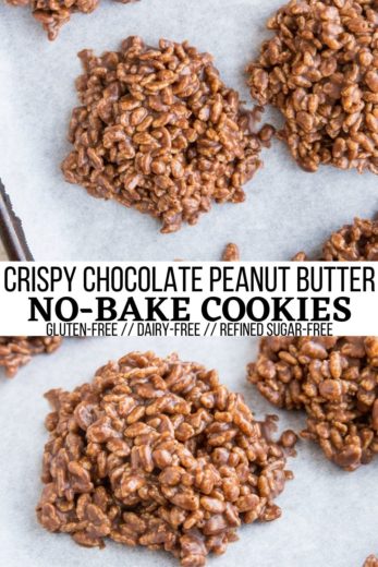 Crispy Rice Chocolate Peanut Butter No Bake Cookies - The Roasted Root