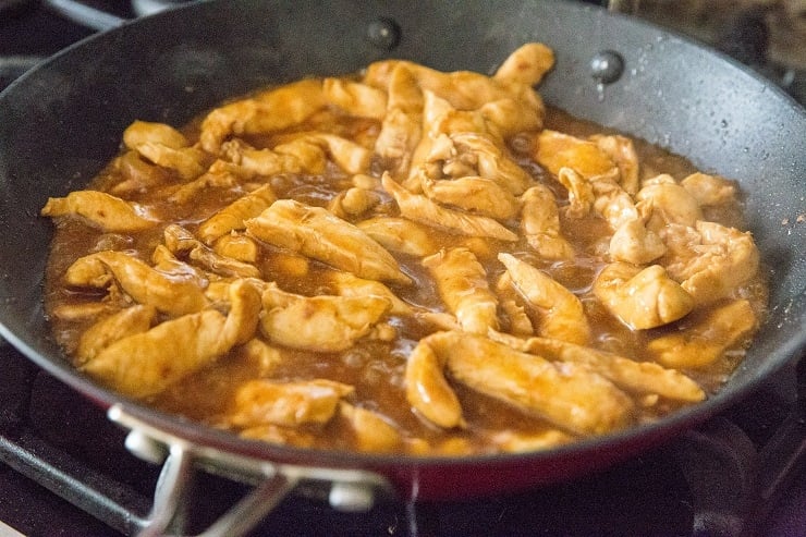 Pour in the Szechuan Sauce and bring to a full boil