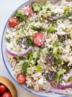 Gluten-Free Italian Pasta Salad without salami - a fresh, vegetarian, delicious pasta salad recipe perfect for summer entertaining!