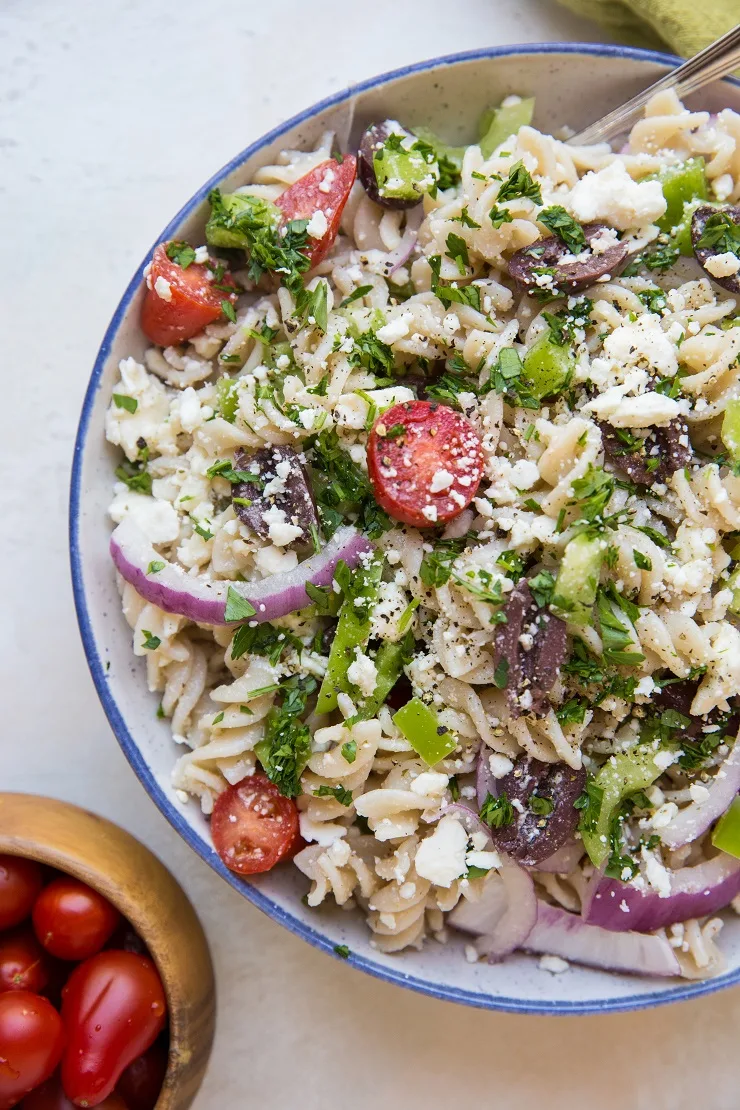 Quick and easy Italian Pasta Salad - gluten-free, vegetarian, and perfect for summer entertaining!