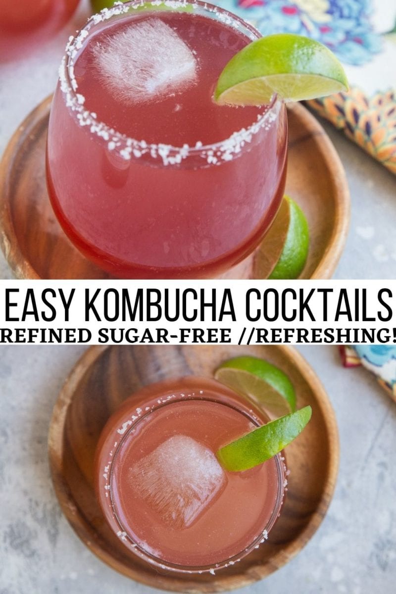 Refreshing & delicious easy Kombucha Cocktail Recipe - refined sugar-free, crisp, and tasty for a healthier summer beverage!