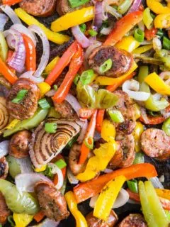 30-Minute Sausage and Peppers - quite possibly the easiest meal you'll ever make! Italian sausage, onions, bell peppers, and dried herbs make this simple meal absolutely incredible.
