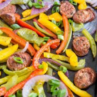 Quick and Easy 30-Minute Sheet Pan Sausage and Peppers Recipe - the easiest dinner you'll ever make!