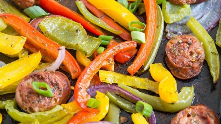Quick and Easy 30-Minute Sheet Pan Sausage and Peppers Recipe - the easiest dinner you'll ever make!