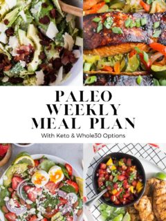 Paleo Weekly Meal Plan with keto and low-carb options. This simple meal plan is big on flavor and nutrients!