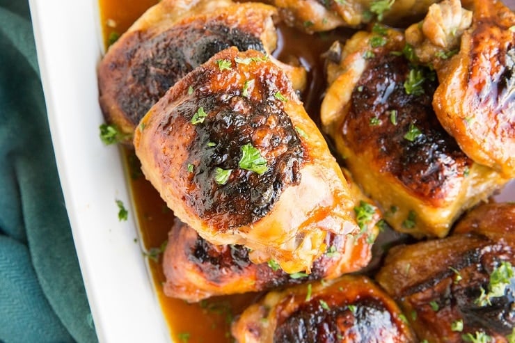 Healthy Baked Teriyaki Chicken made soy-free, refined sugar-free with only a few required ingredients.