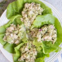 Tuna Salad Lettuce Wraps made mayo-free. This protein-packed lunch recipe comes together in minutes and is incredibly satiating!