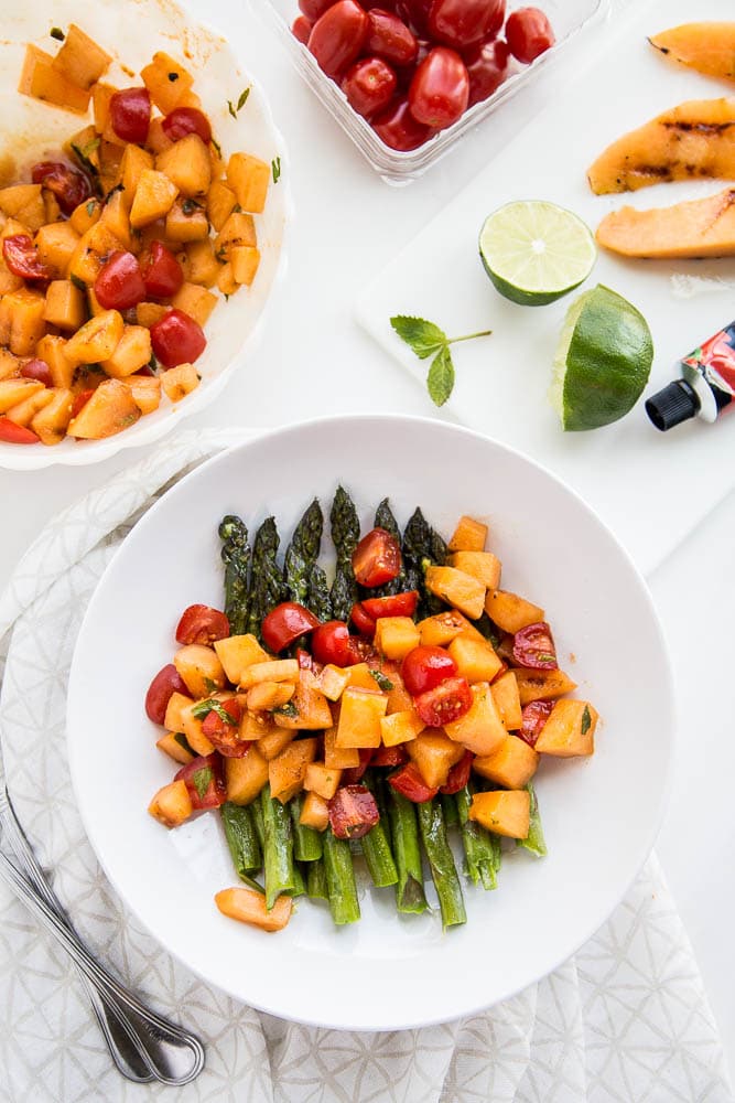 Asparagus and Grilled Melon Salad + a Paleo Meal Plan