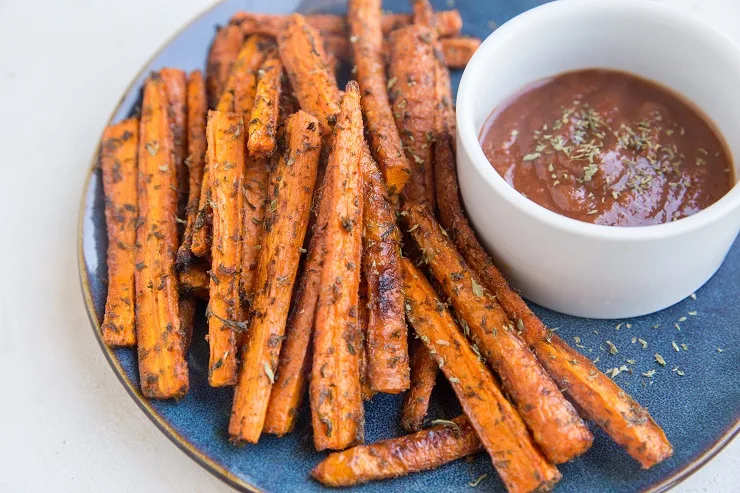 Easy Baked Carrot Fries are quick and easy to prepare and pair nicely with any main entrée for a healthy side dish.