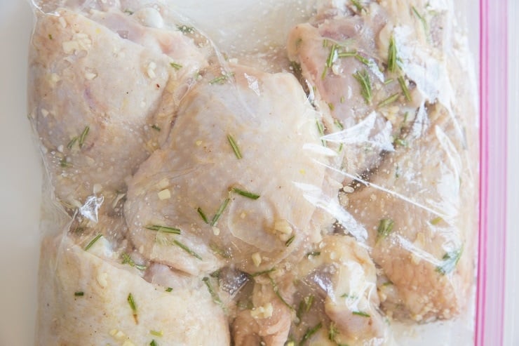 Shake the ingredients for the chicken together in a zip lock bag