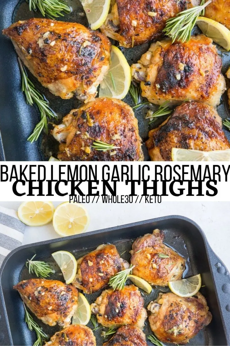 Baked Garlic Lemon Rosemary Chicken - An easy, delicious chicken recipe that yields the most tender chicken with crispy skin. Perfect for serving any night of the week! 