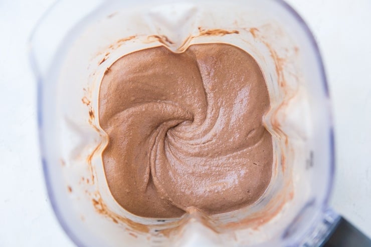 Chocolate Banana Ice cream blended in a blender