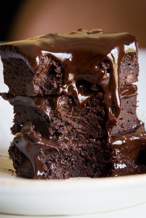 Death by Chocolate Keto Brownies - triple chocolate fudge brownies made sugar-free, keto friendly, low-carb, grain-free, moist, decadent and delicious!