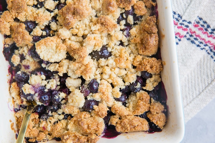 Blueberry Crumble - sugar-free, dairy-free, grain-free and healthy