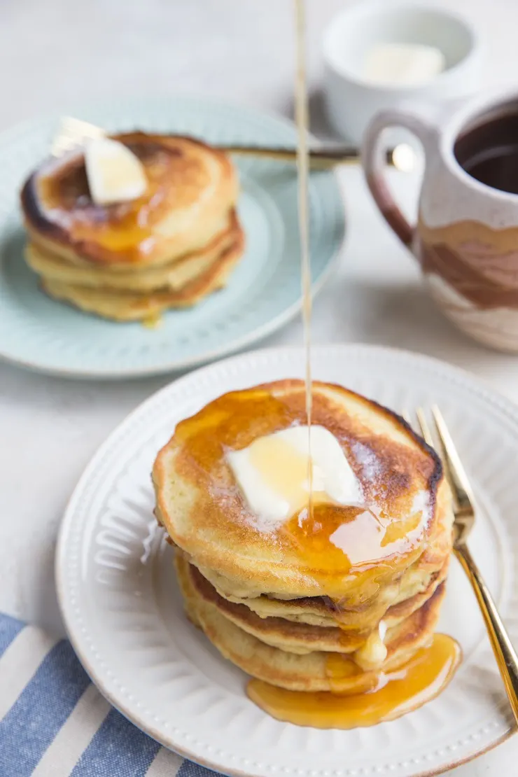 Delicious, fluffy Coconut Flour Pancakes are low-carb and perfect for a ketogenic diet