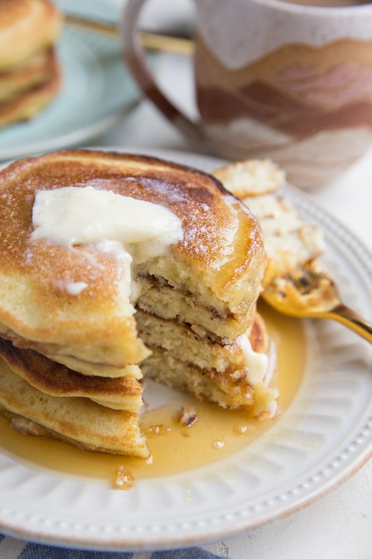 Grain-Free Coconut Flour Keto Pancakes are magically fluffy, moist, and delicious! Low-carb and taste just like regular pancakes!