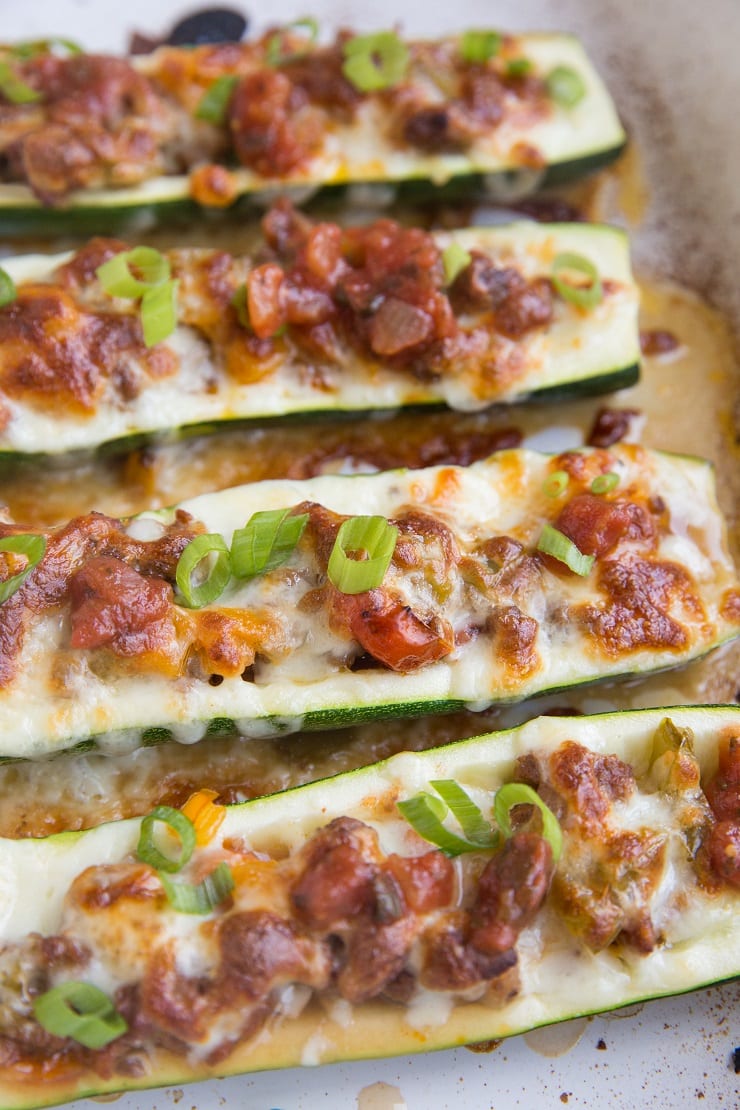 Taco Stuffed Zucchini Boats are quick and easy to prepare and make for a flavorful low-carb meal