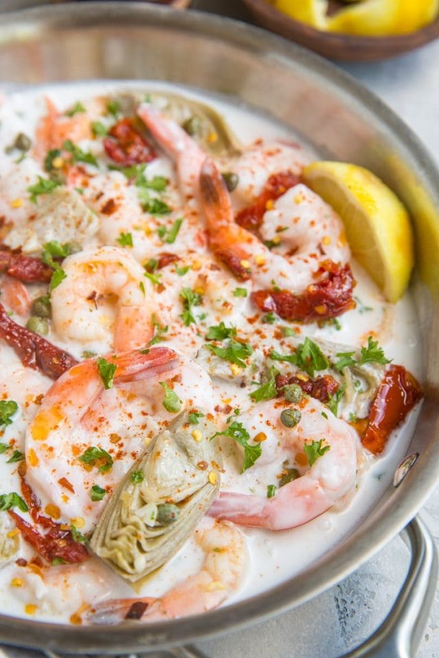 Creamy Tuscan Shrimp - The Roasted Root