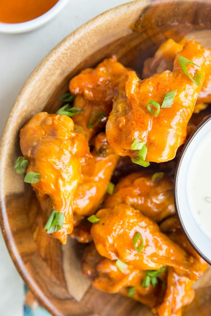 Easy 3-Ingredient Buffalo Wings - chicken hot wings made easy in the air fryer!