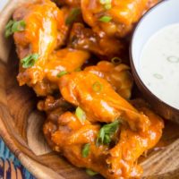 3-Ingredient Air Fryer Buffalo Wings - easy chicken wings that are perfectly crispy yet tender!