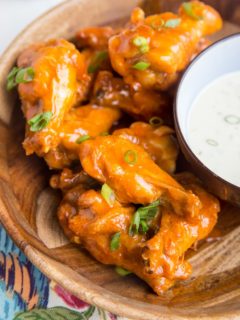 3-Ingredient Air Fryer Buffalo Wings - easy chicken wings that are perfectly crispy yet tender!