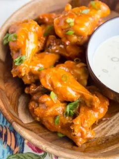 3-Ingredient Air Fryer Buffalo Wings - easy chicken wings that are perfectly crispy yet tender!
